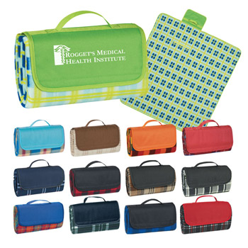 Thirteen different color Blankets with one showing white logo